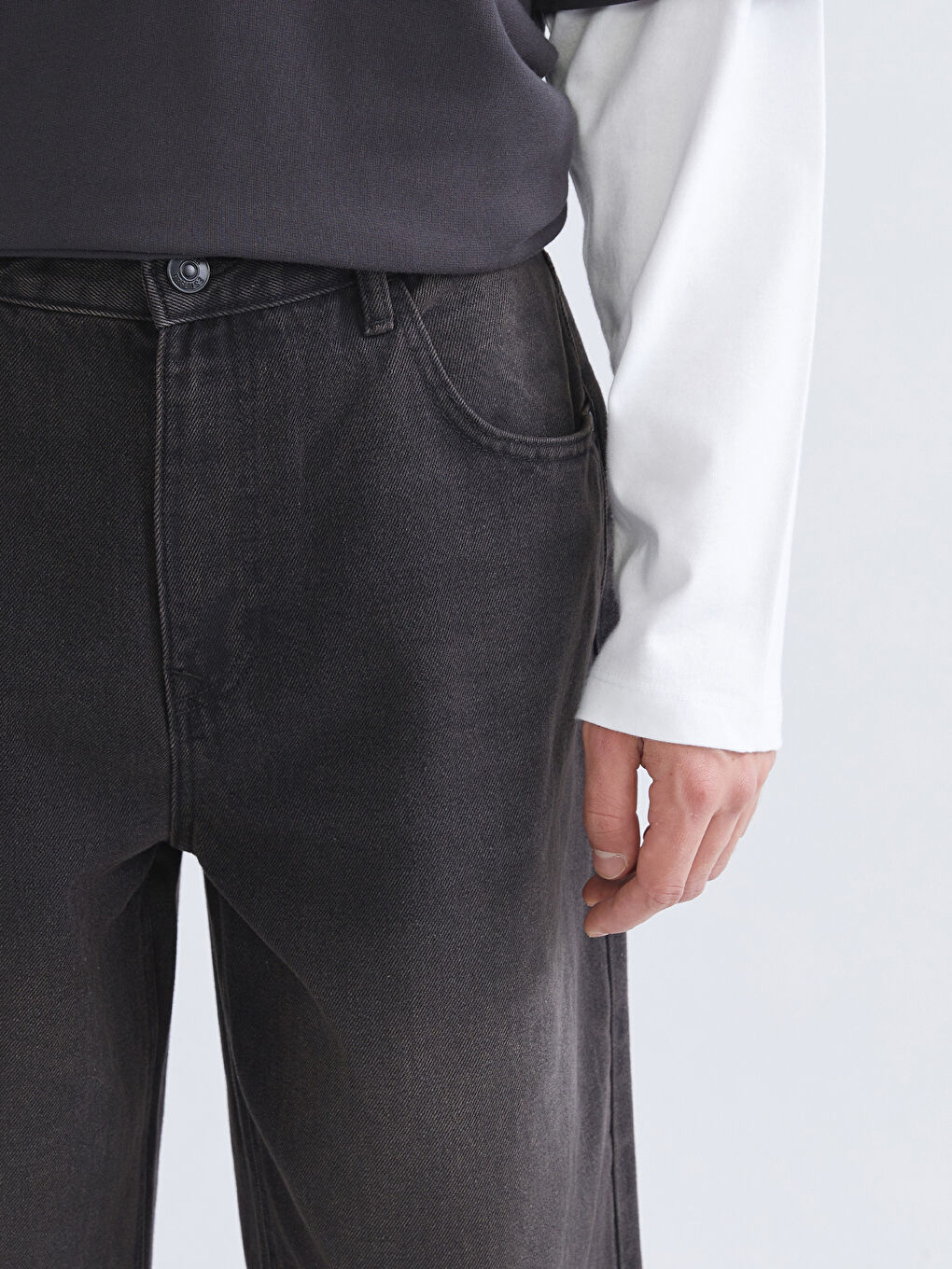 Мужчины Черный Джинсы-2