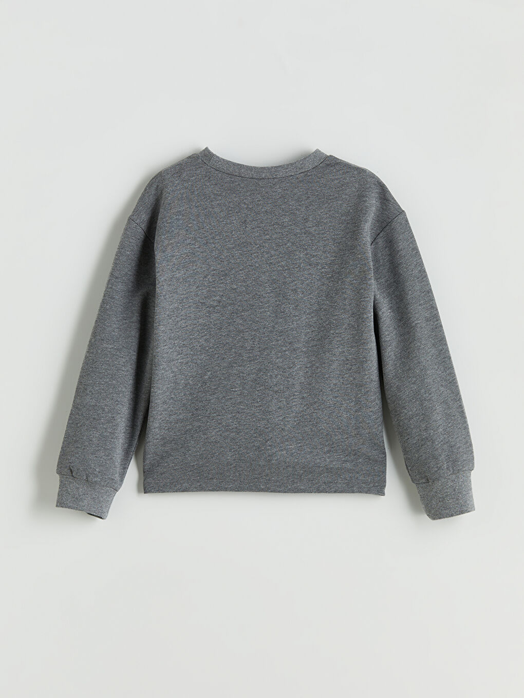 Antrasit Bisiklet Yaka Kız Çocuk Sweatshirt-1