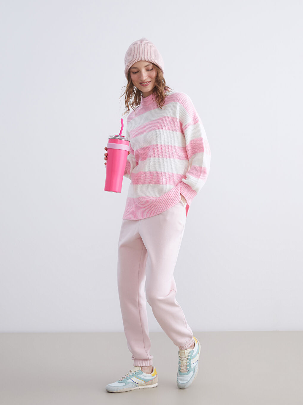 Žena RUŽIČASTA Džemper -1