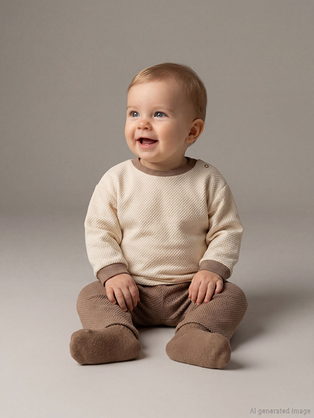 Ekru Erkek Bebek Pantolon ve Tişört