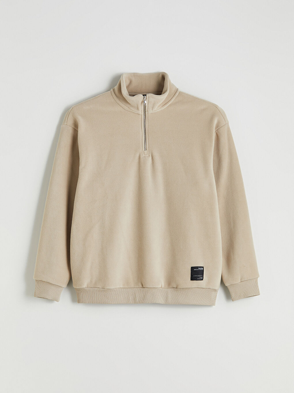 كنزة رياضية سميكة بياقة قمعية بسحاب للرجال-4