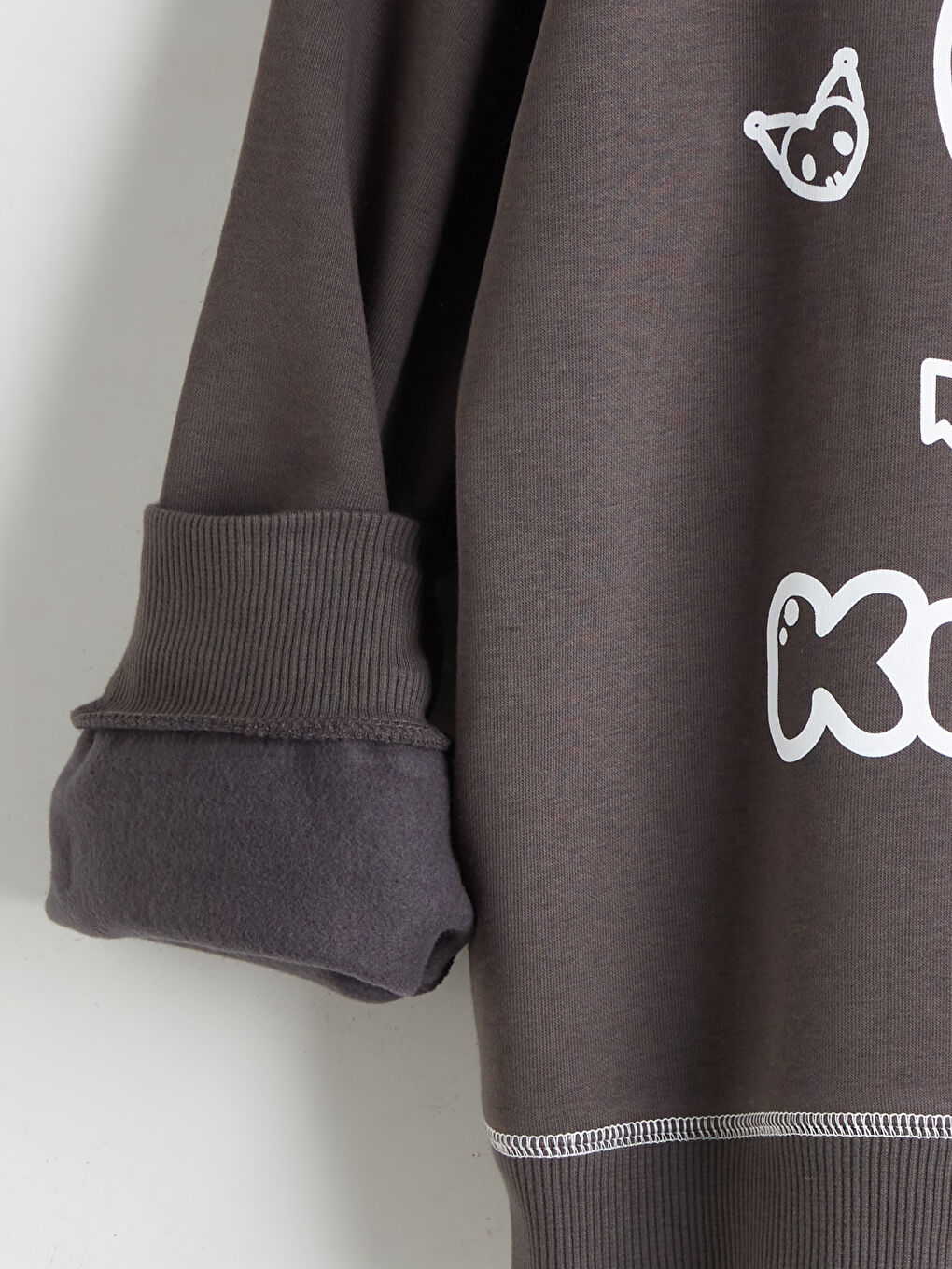 Antrasit Bisiklet Yaka Kuromi Baskılı Kız Çocuk Sweatshirt-5