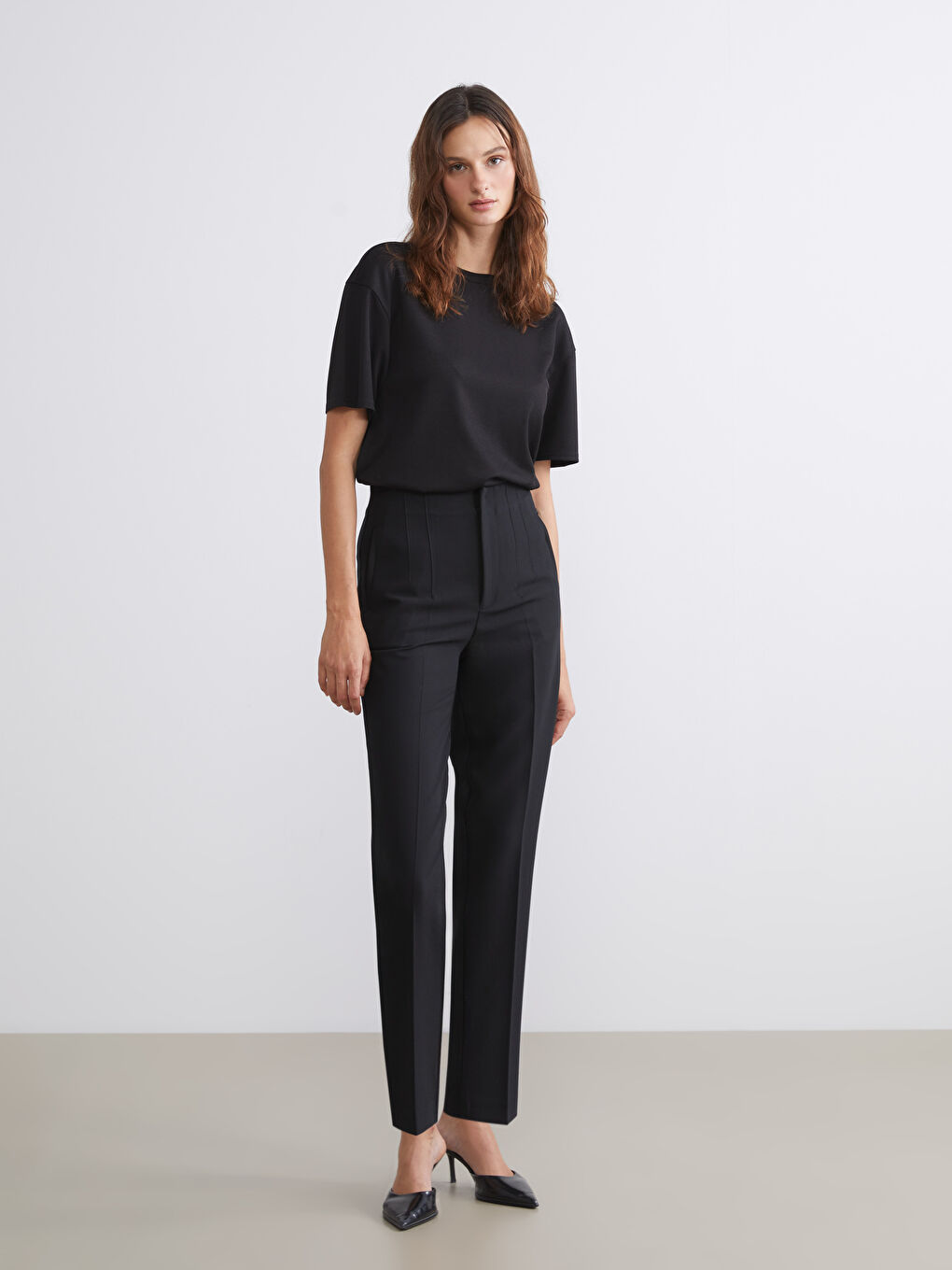 LCW ECO Woman BLACK Trousers -W5FP06Z8-CVL