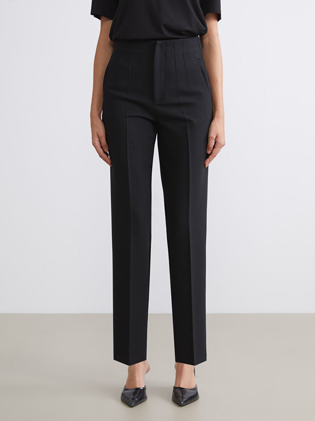 LCW ECO Woman BLACK Trousers -W5FP06Z8-CVL