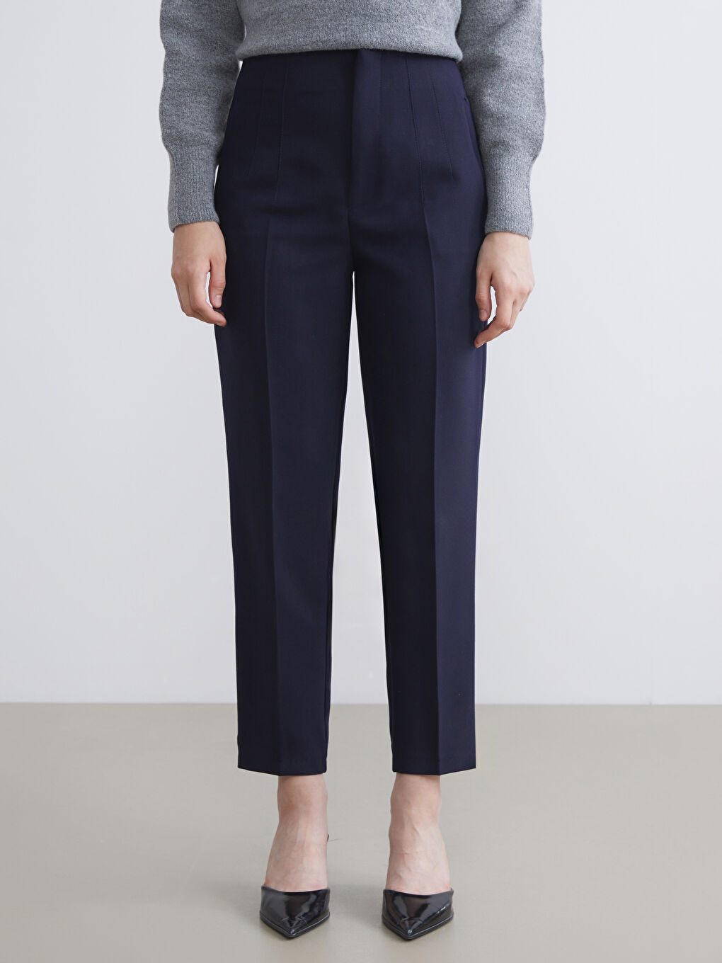 LCW ECO Slim Fit Women's Pleated Trousers -W5FP09Z8-CRP
