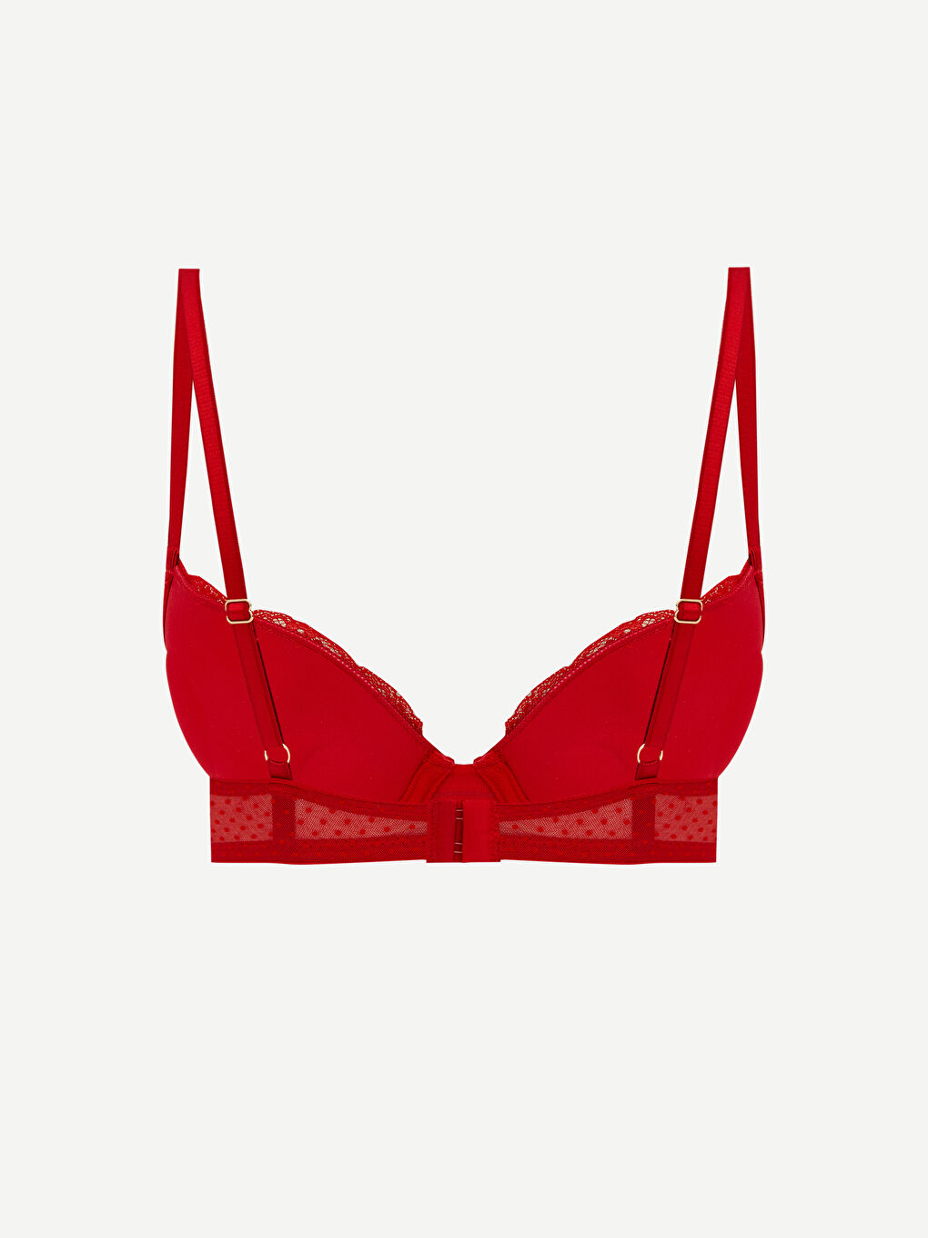 Kırmızı Balenli Dolgulu Dantelli Tişört Sütyen-1