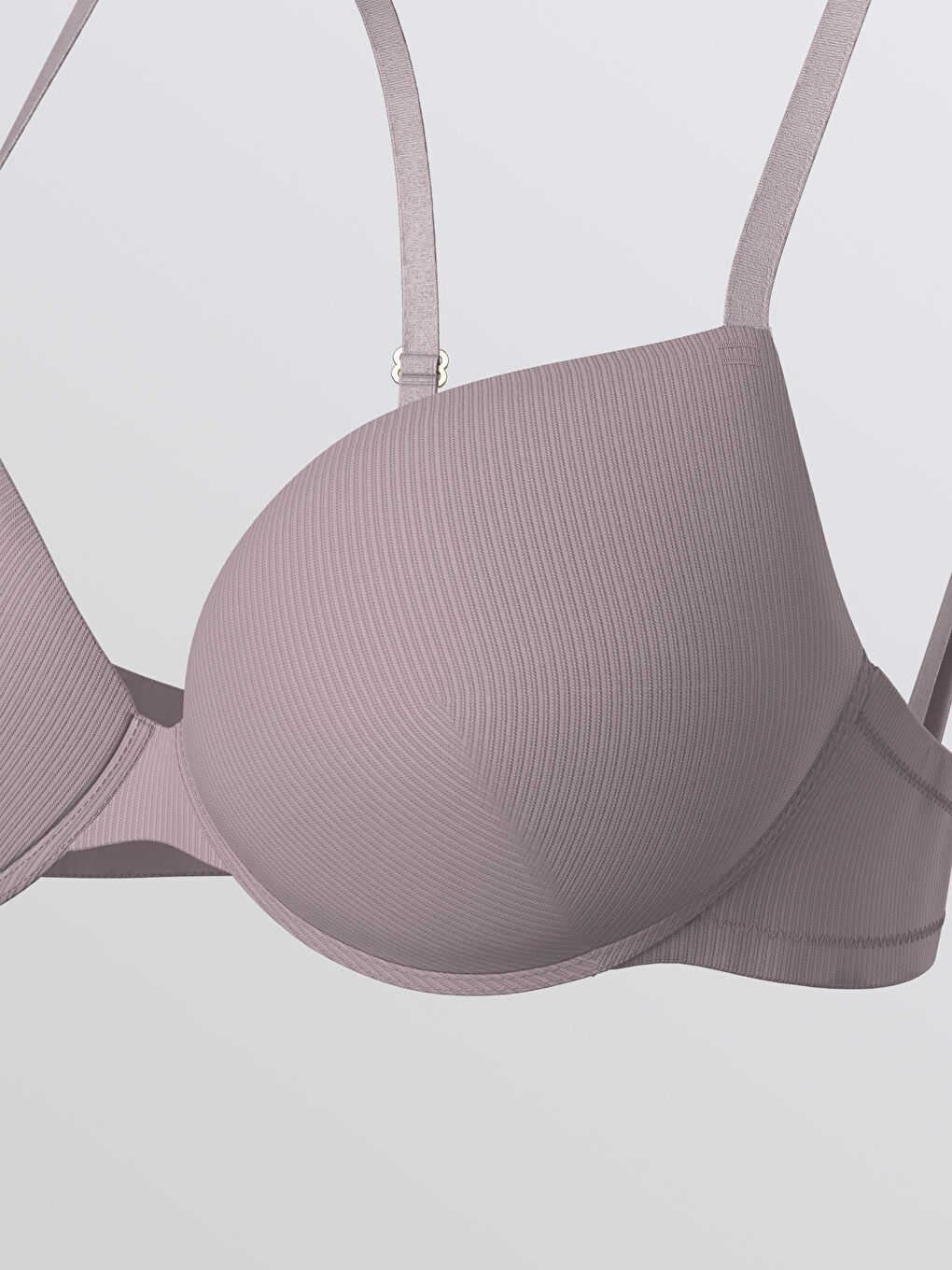 Pembe Balenli Dolgusuz Düz Tişört Sütyen-2