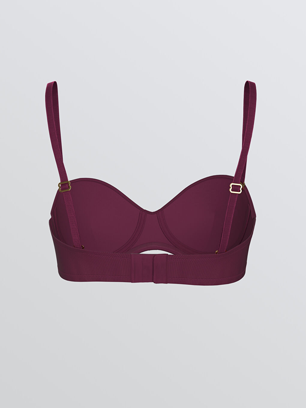 Mürdüm Balenli Dolgusuz Straplez Sütyen-1