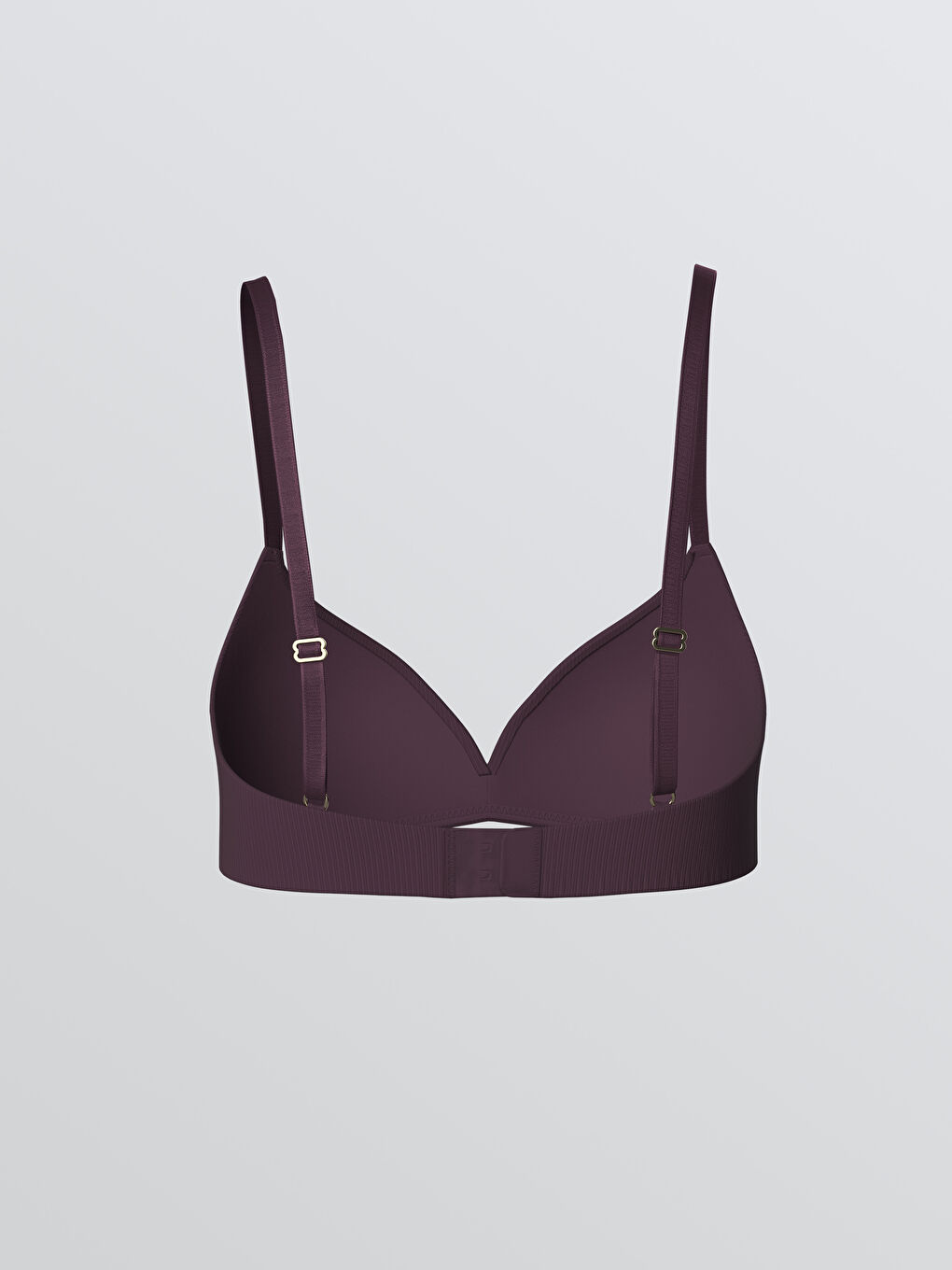 Беспроводной Без наполнителя Однотонный Треугольный Бюстгальтер-1