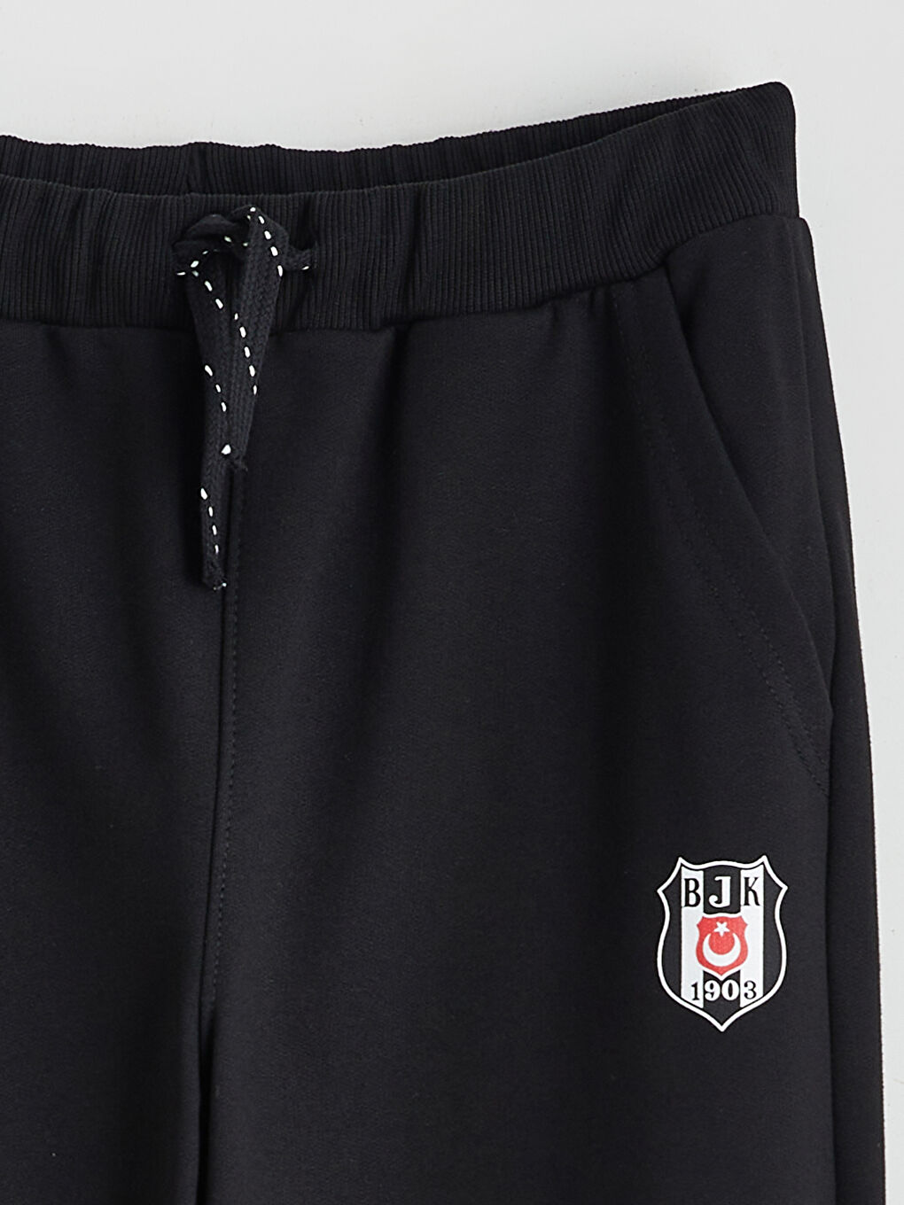 Siyah Beli Lastikli Beşiktaş Baskılı Erkek Çocuk Jogger Eşofman Altı-1