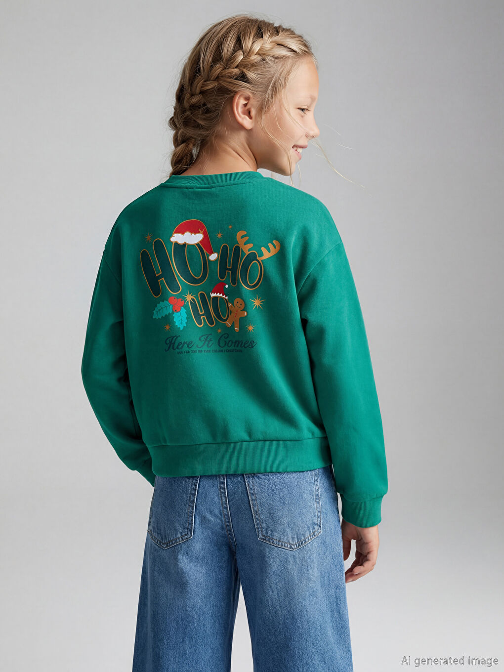 New Year Themed Girls' Thick Sweatshirt