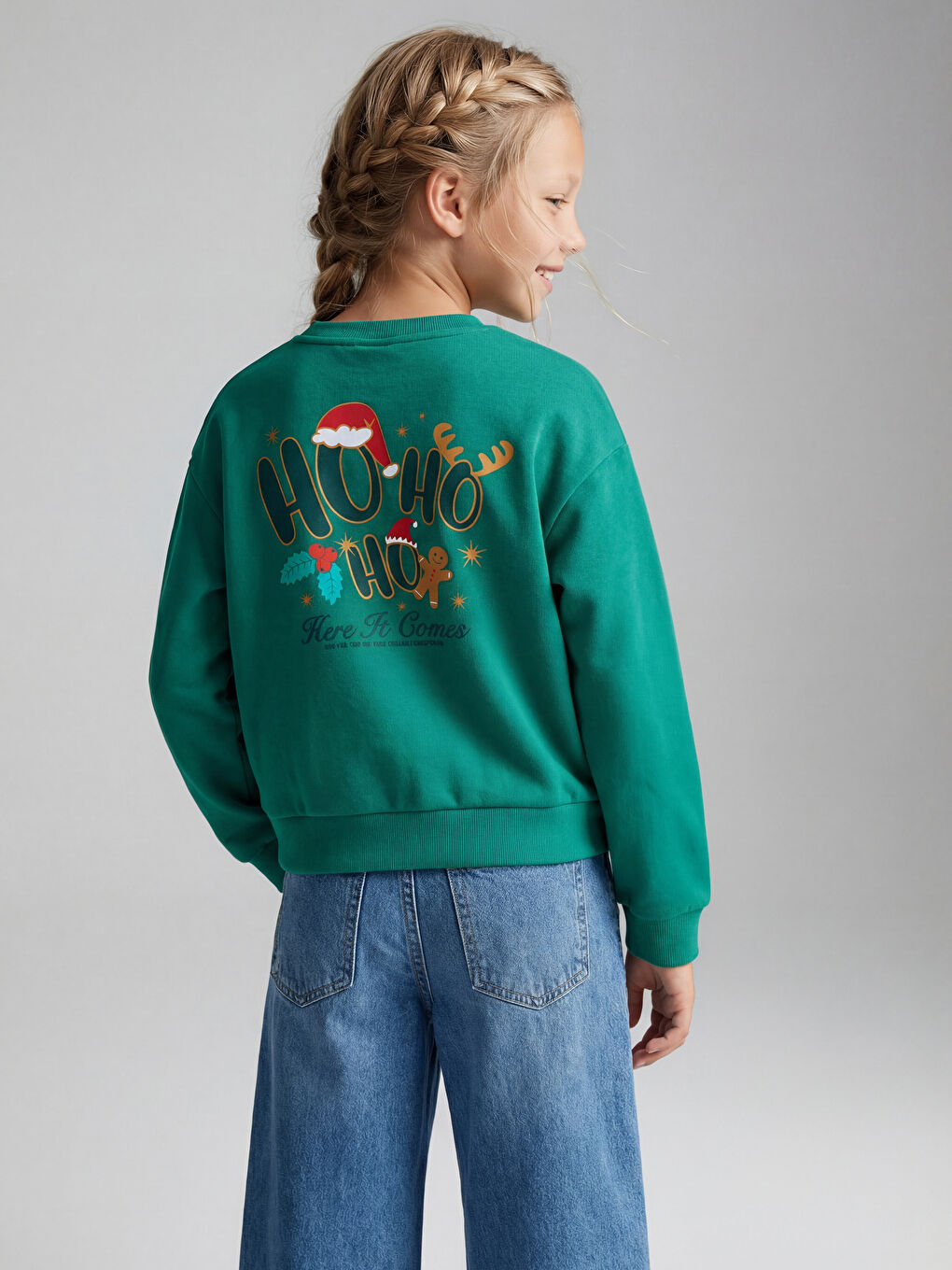 New Year Themed Girls' Thick Sweatshirt