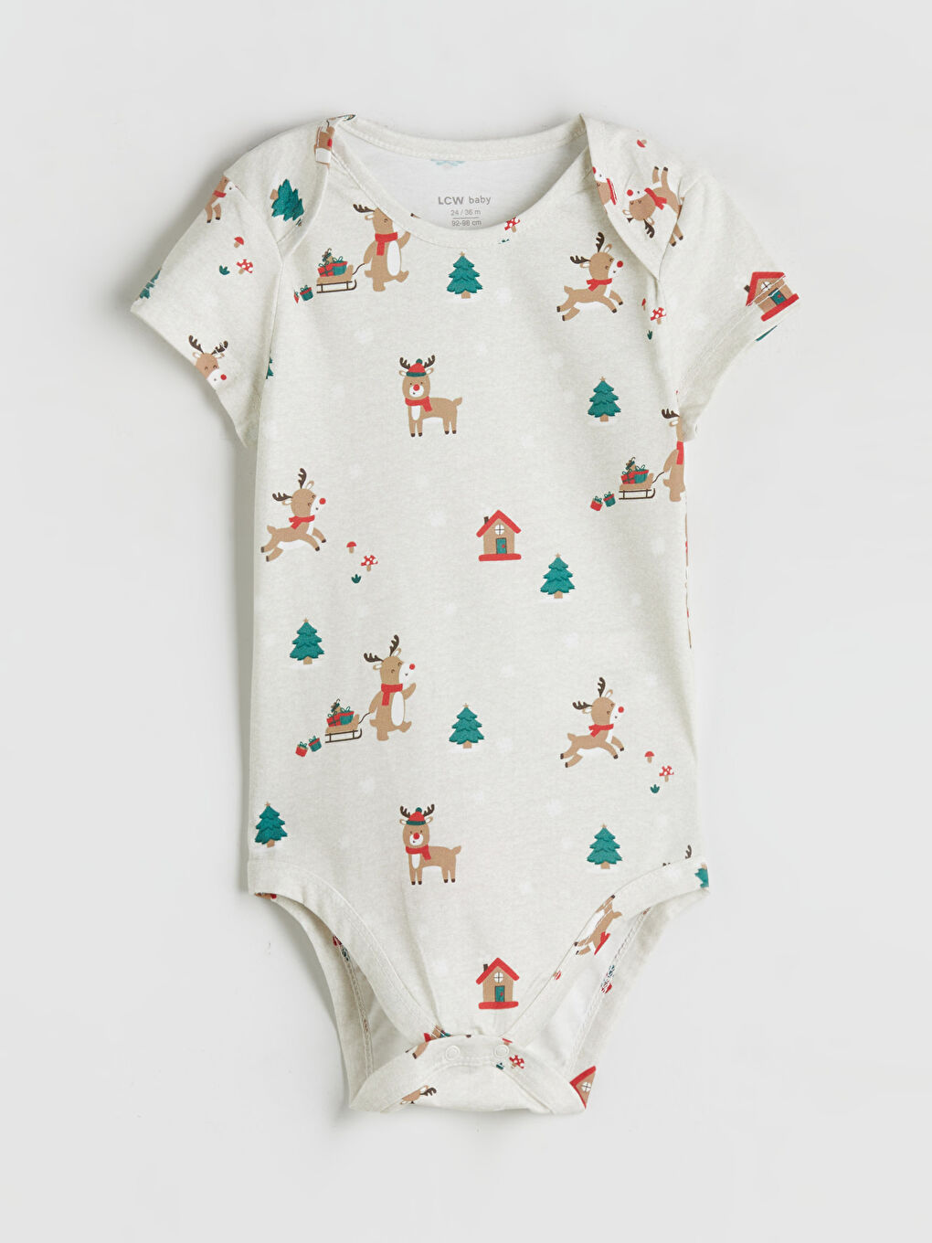 Karışık Geyik Baskılı Erkek Bebek Çıtçıtlı Body 2'li-3