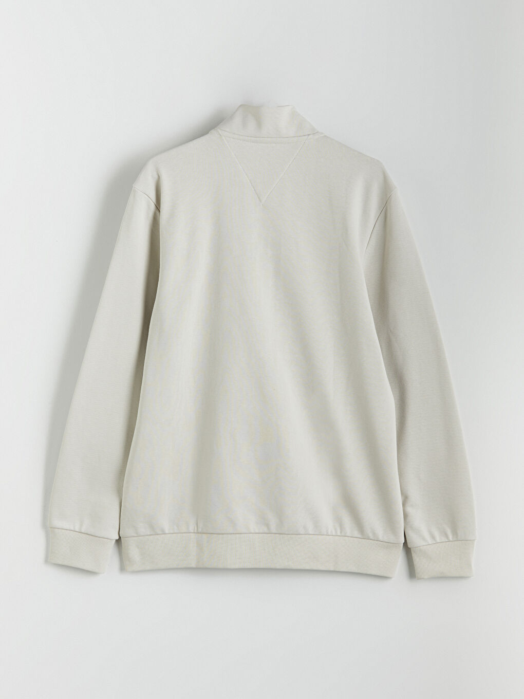 Bej Dik Yaka Baskılı Erkek Sweatshirt-5