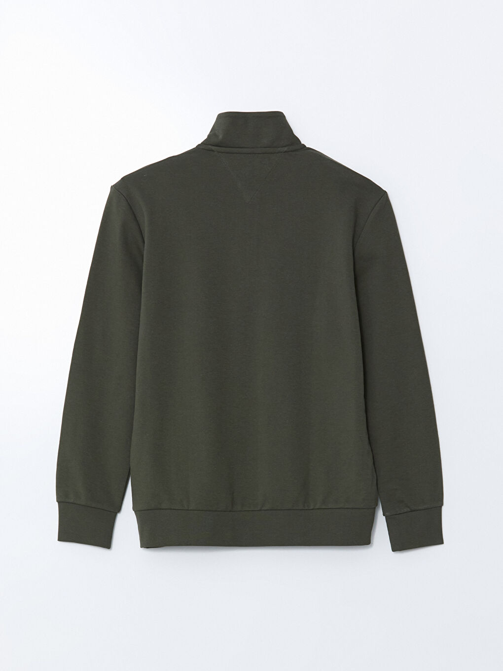 Haki Dik Yaka Baskılı Erkek Sweatshirt-5