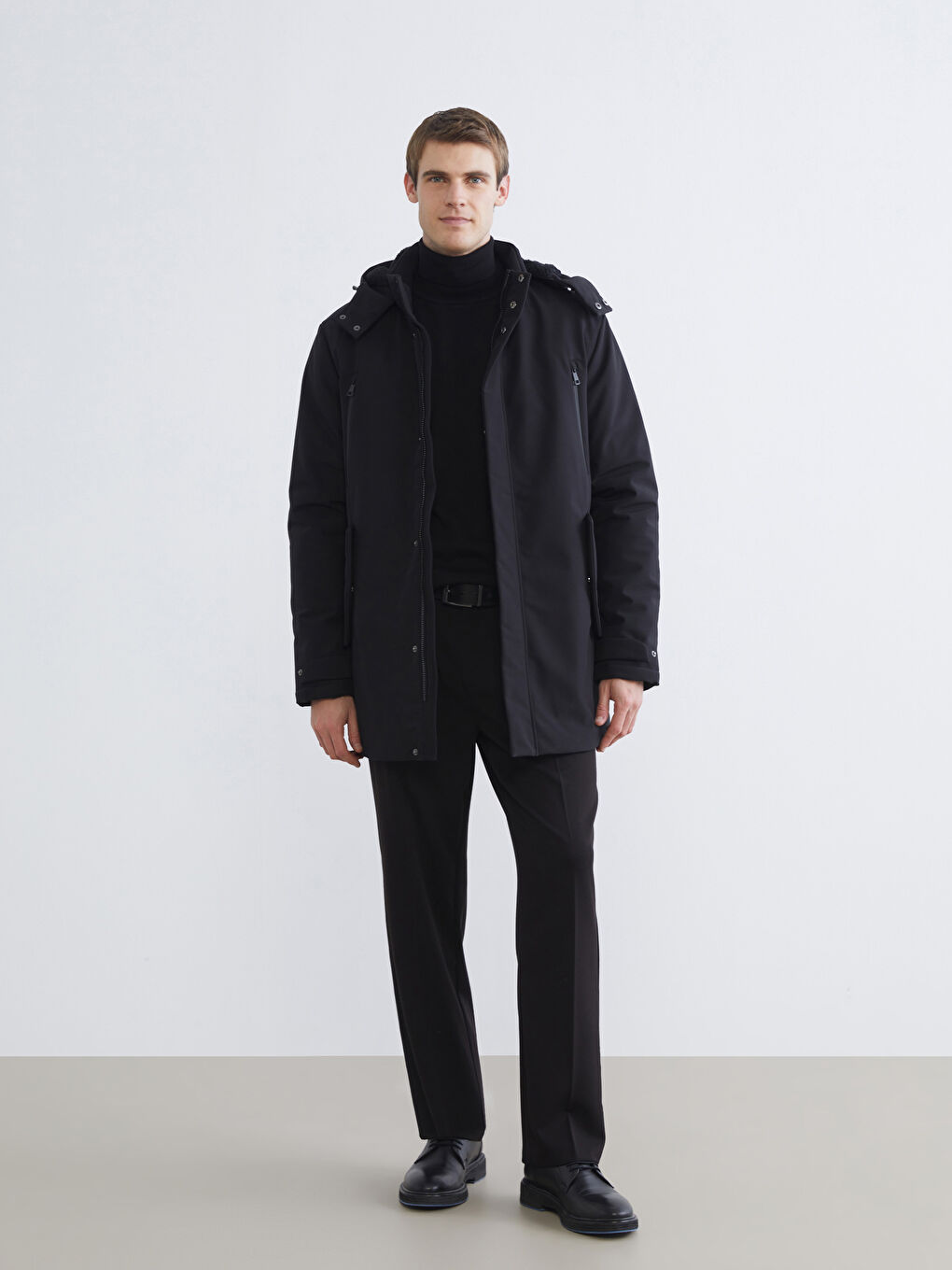 Πάρκα Ανδρικό Παχύ Με Κουκούλα Απλό-1