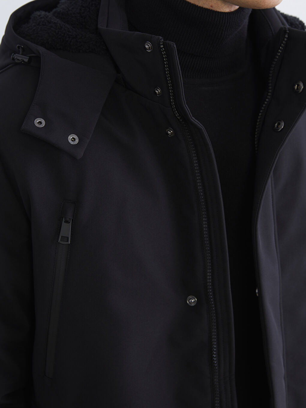 Πάρκα Ανδρικό Παχύ Με Κουκούλα Απλό-2