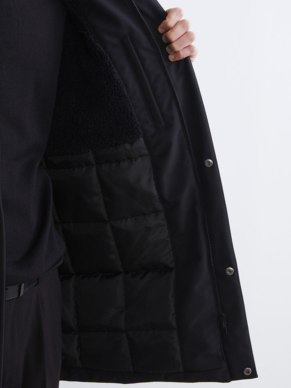 Πάρκα Ανδρικό Παχύ Με Κουκούλα Απλό-3