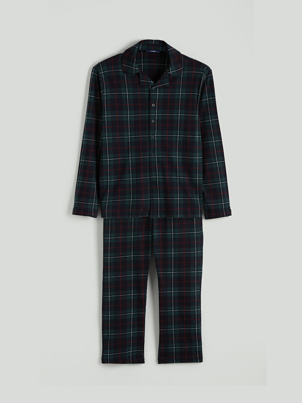 Yeşil Standart Kalıp Erkek Pijama Takımı-4