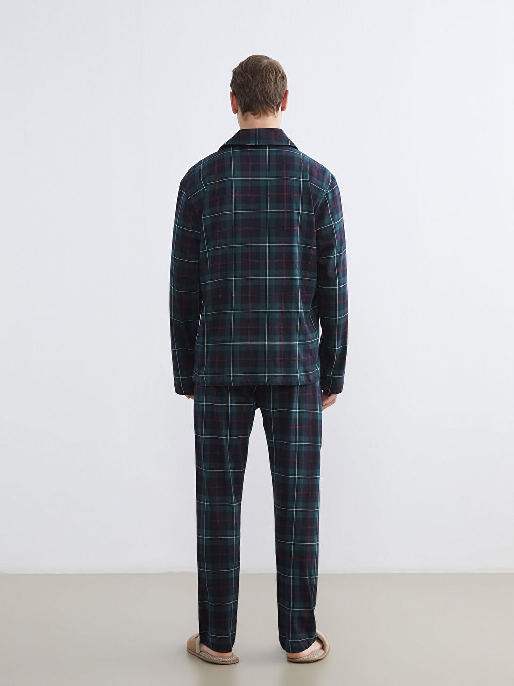 Yeşil Standart Kalıp Erkek Pijama Takımı-3