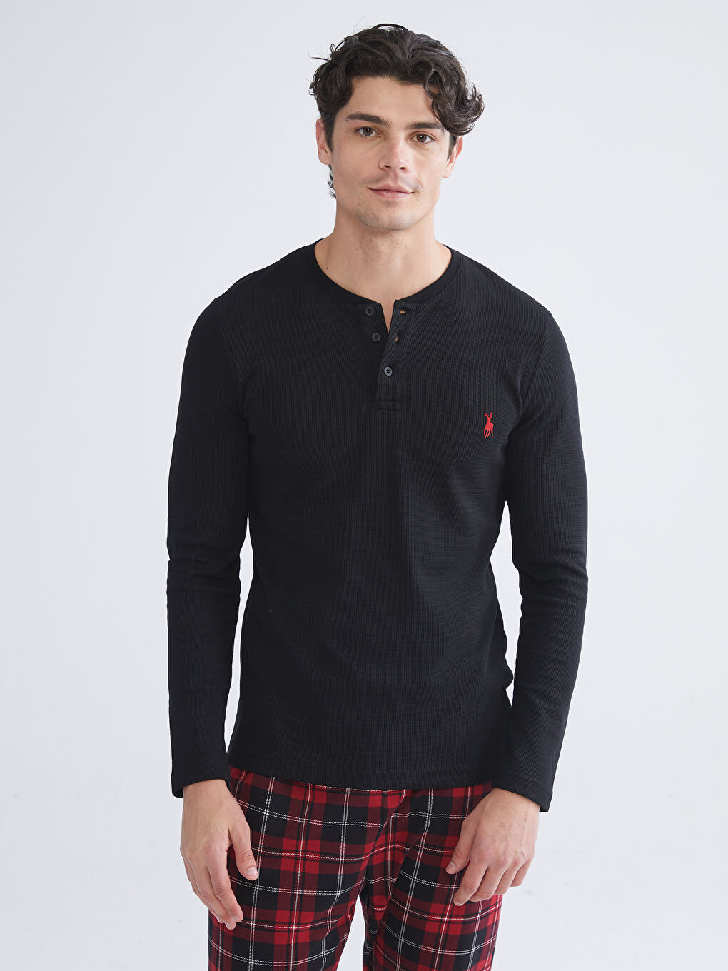 Kırmızı Standart Kalıp Erkek Pijama Takımı-1