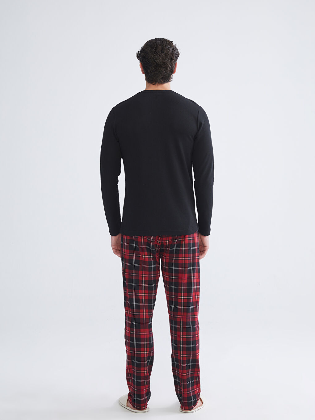 Kırmızı Standart Kalıp Erkek Pijama Takımı-3