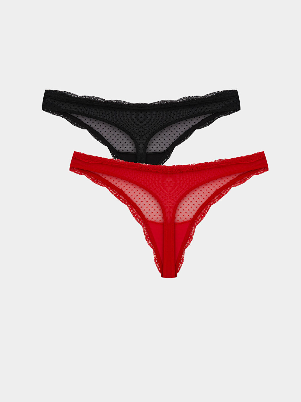 Christmas Themed Polka Dot Thong Panties 2 Pack-1