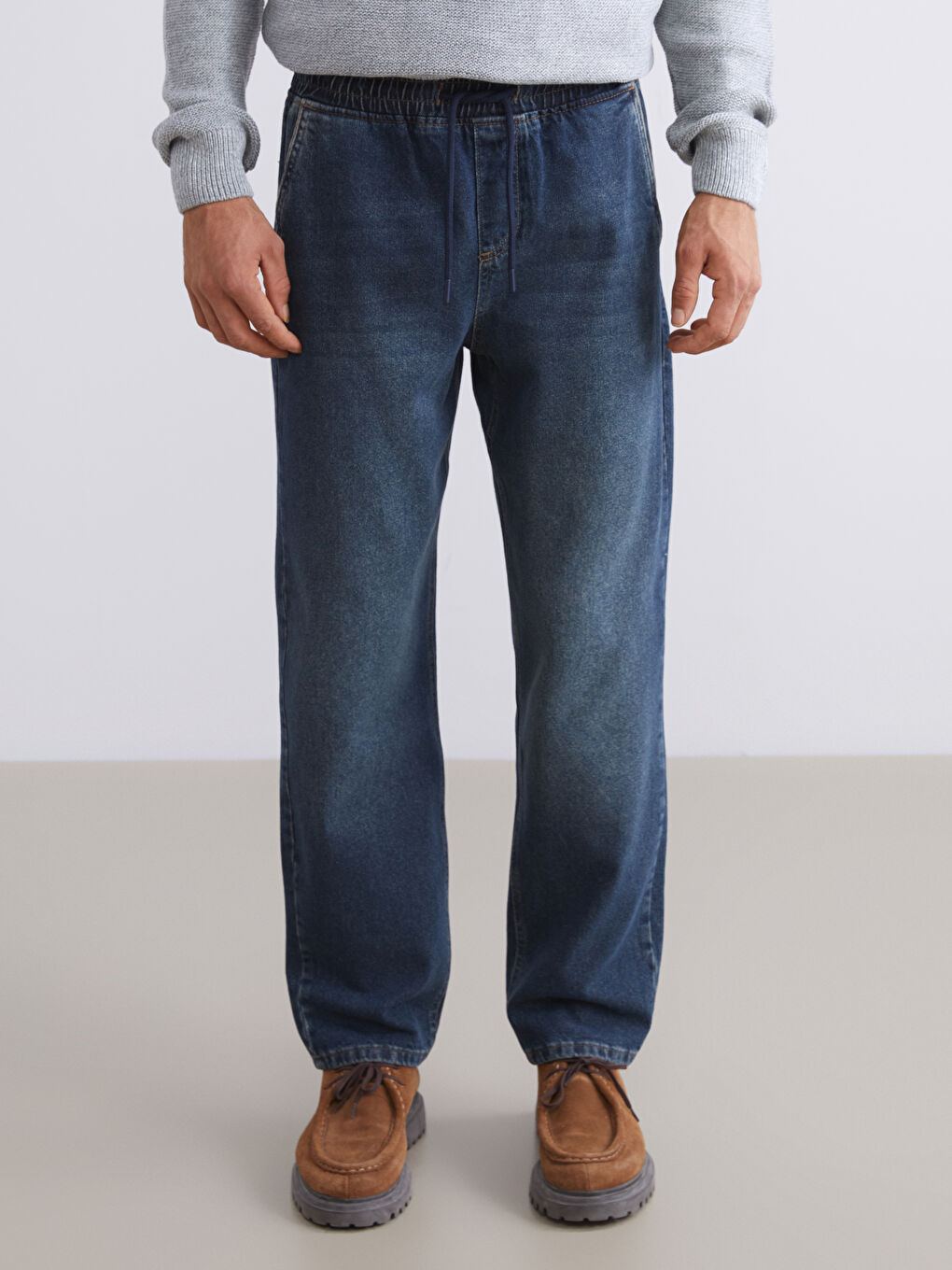 İndigo Baggy Fit Erkek Jean Pantolon-1