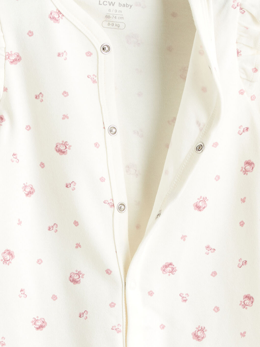 Ekru Baskılı Kız Bebek Tulum-2