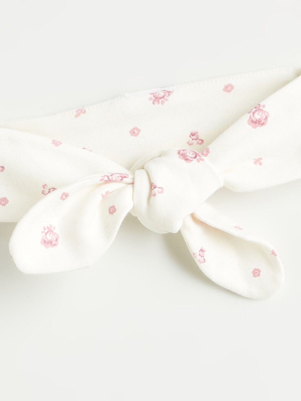 Ekru Baskılı Kız Bebek Saç Bandı-1