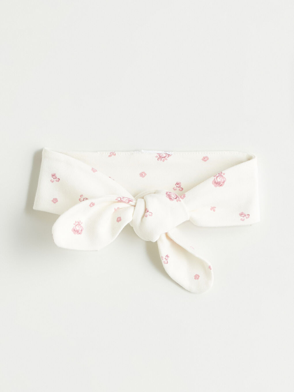 Ekru Baskılı Kız Bebek Saç Bandı