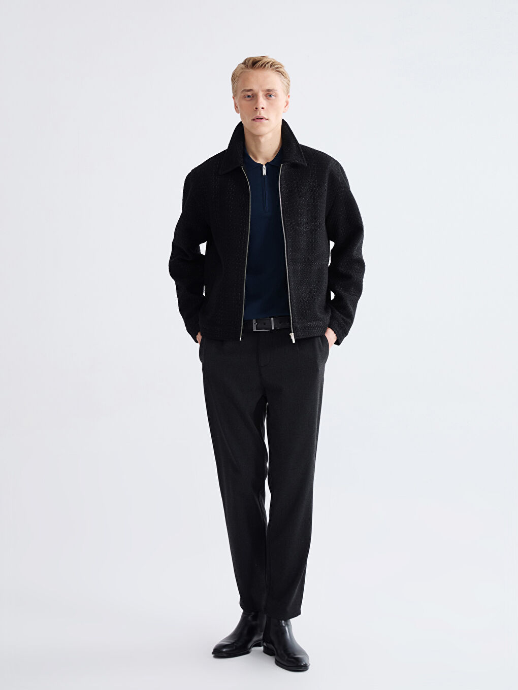 Antrasit Standart Kalıp Erkek Pantolon-2