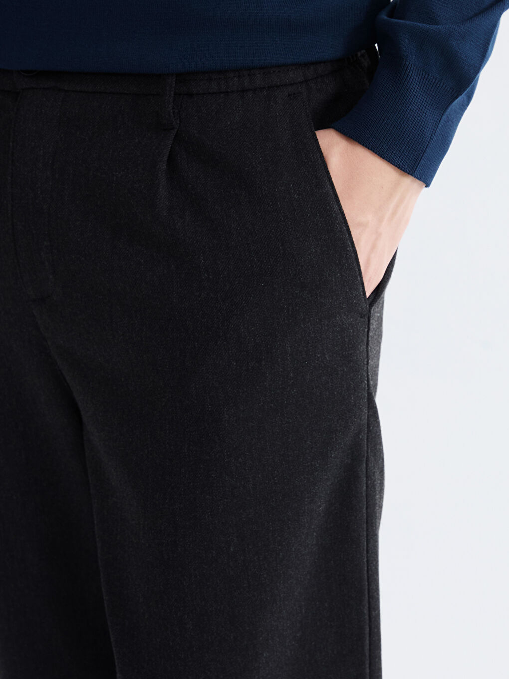 Antrasit Standart Kalıp Erkek Pantolon-4