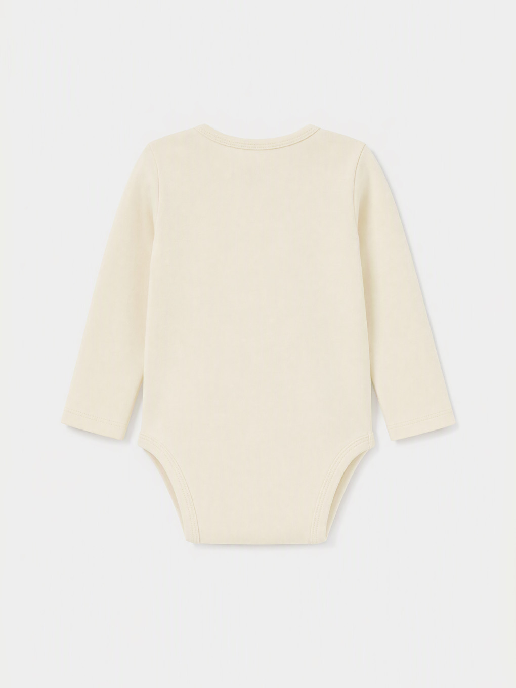 Bej Bisiklet Yaka Erkek Bebek Çıtçıtlı Body-1