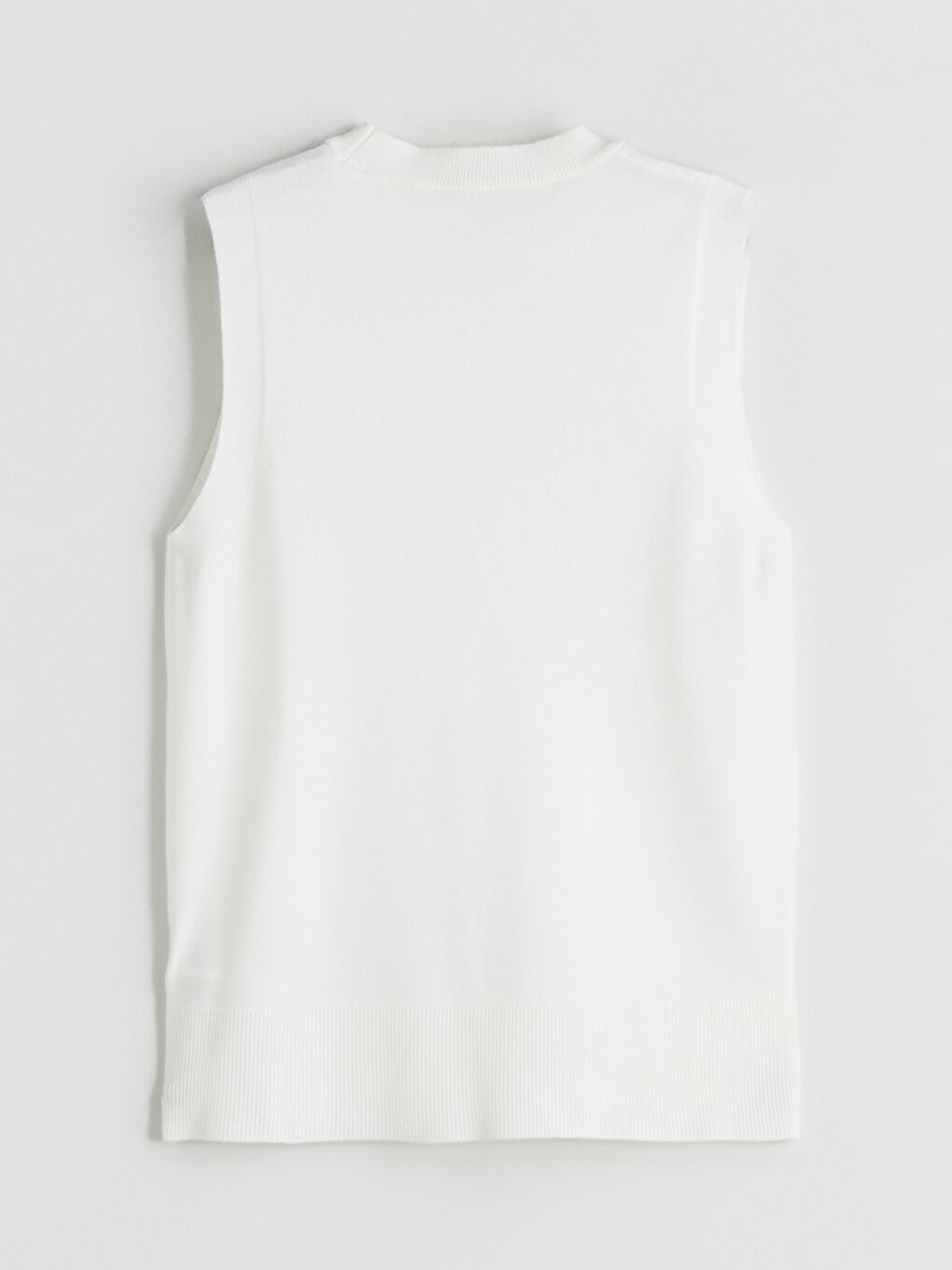 Ekru Bisiklet Yaka Kadın Triko Süveter-5