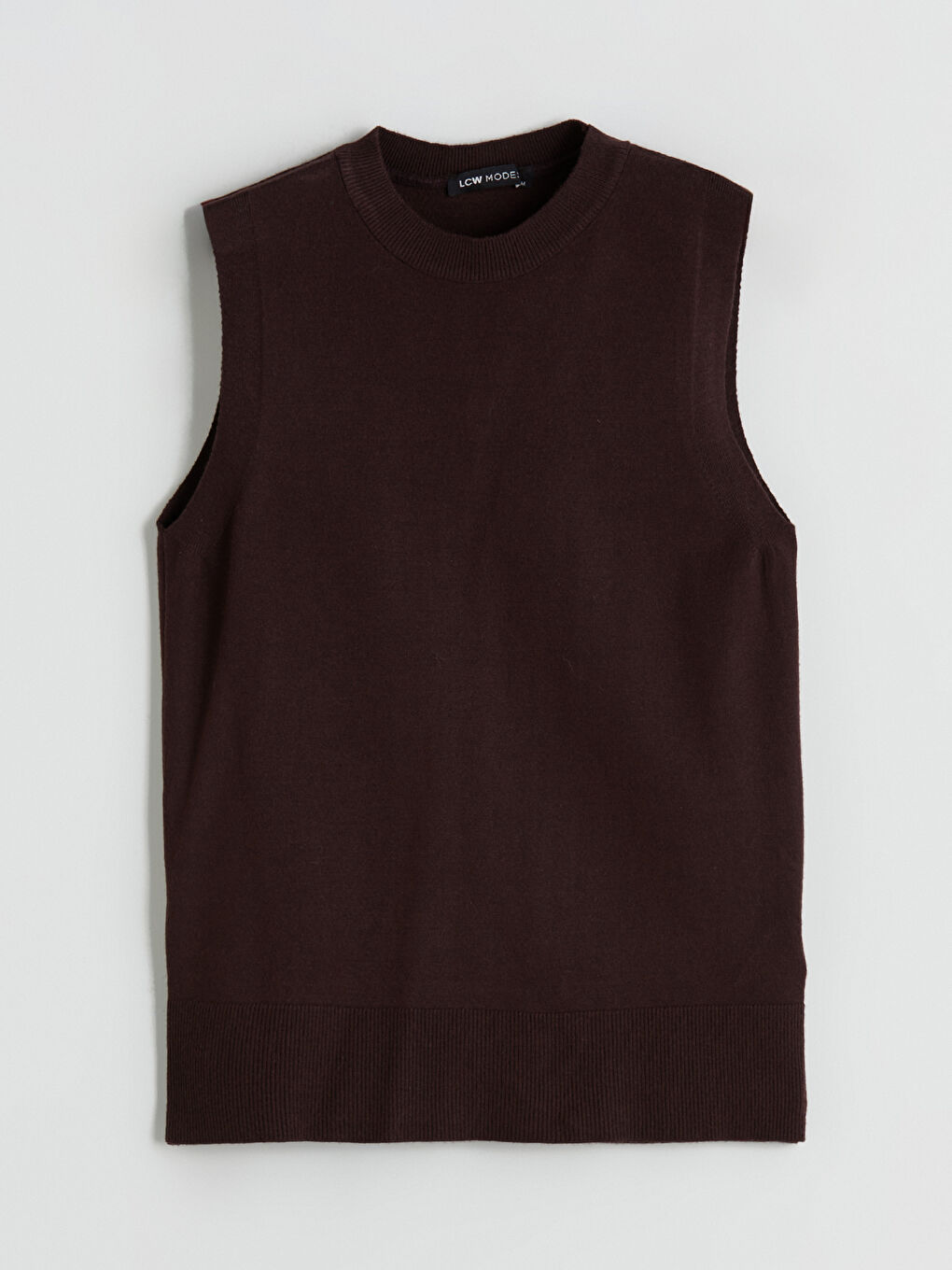 Kahverengi Bisiklet Yaka Kadın Triko Süveter-4