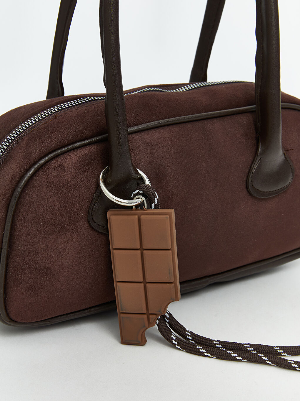 Kahverengi Deri Görünümlü Kadın Baget Omuz Çantası-2