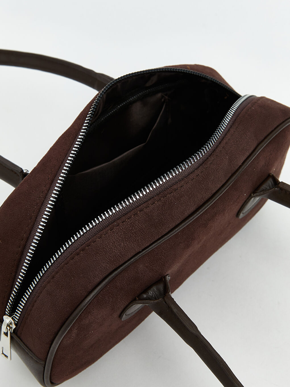 Kahverengi Deri Görünümlü Kadın Baget Omuz Çantası-3