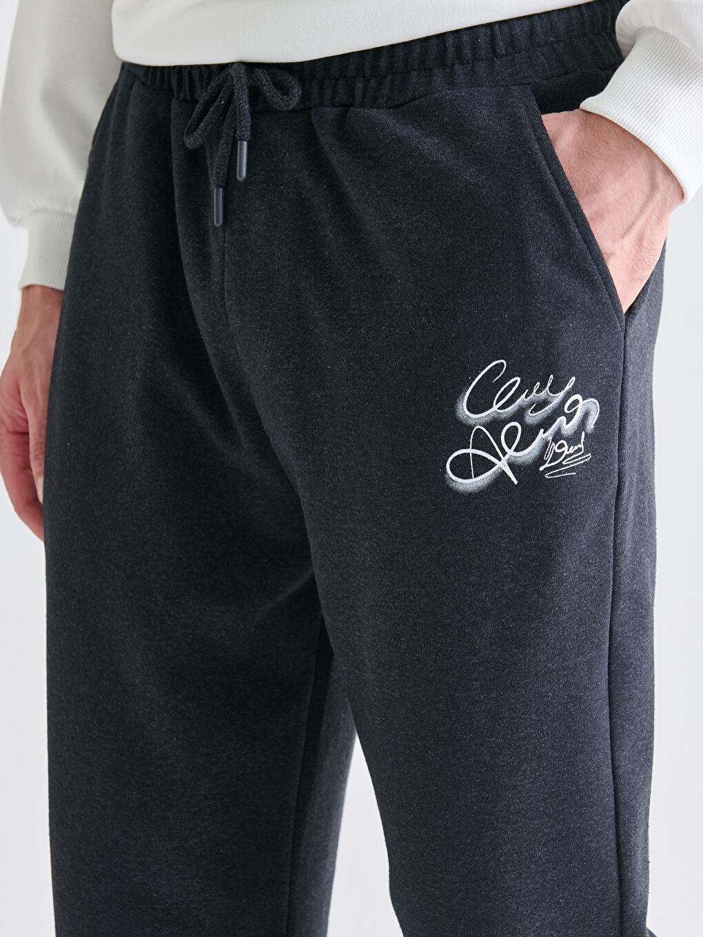 Antrasit Standart Kalıp Erkek Jogger Eşofman Altı-2