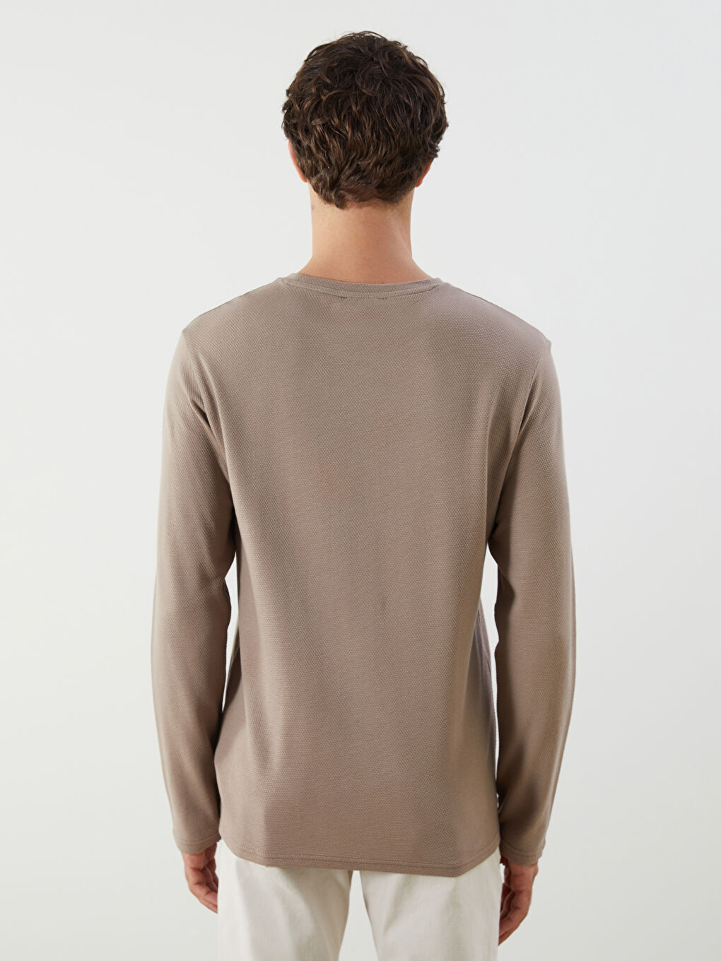 Футболка Мужская с Круглым Вырезом и Длинным Рукавом из Джерси-3