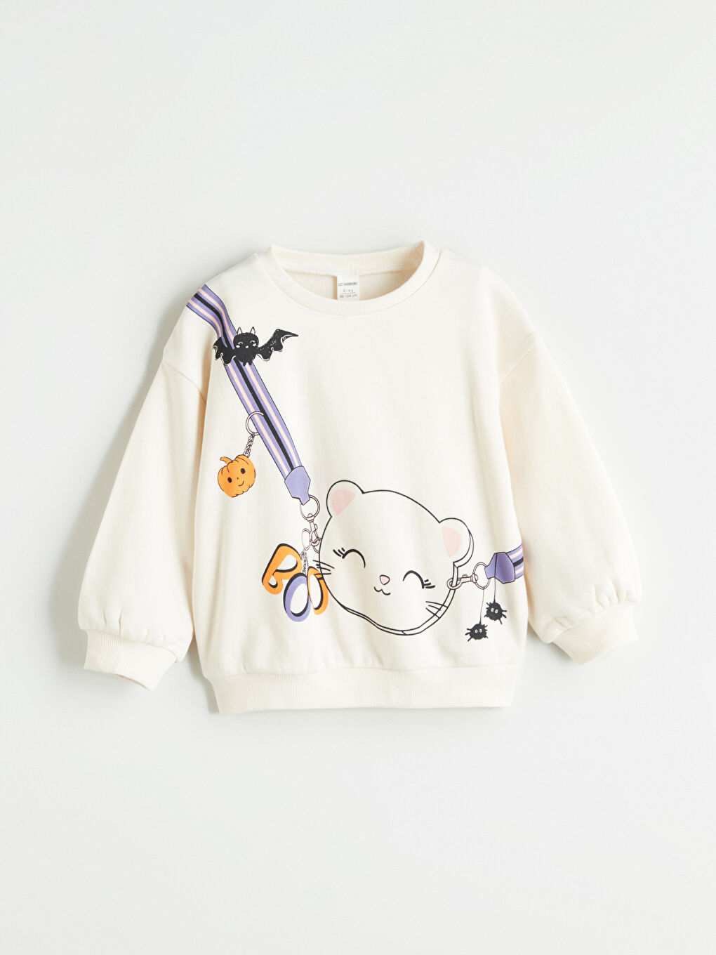 Crew Neck Printed Girls' Sweatshirt