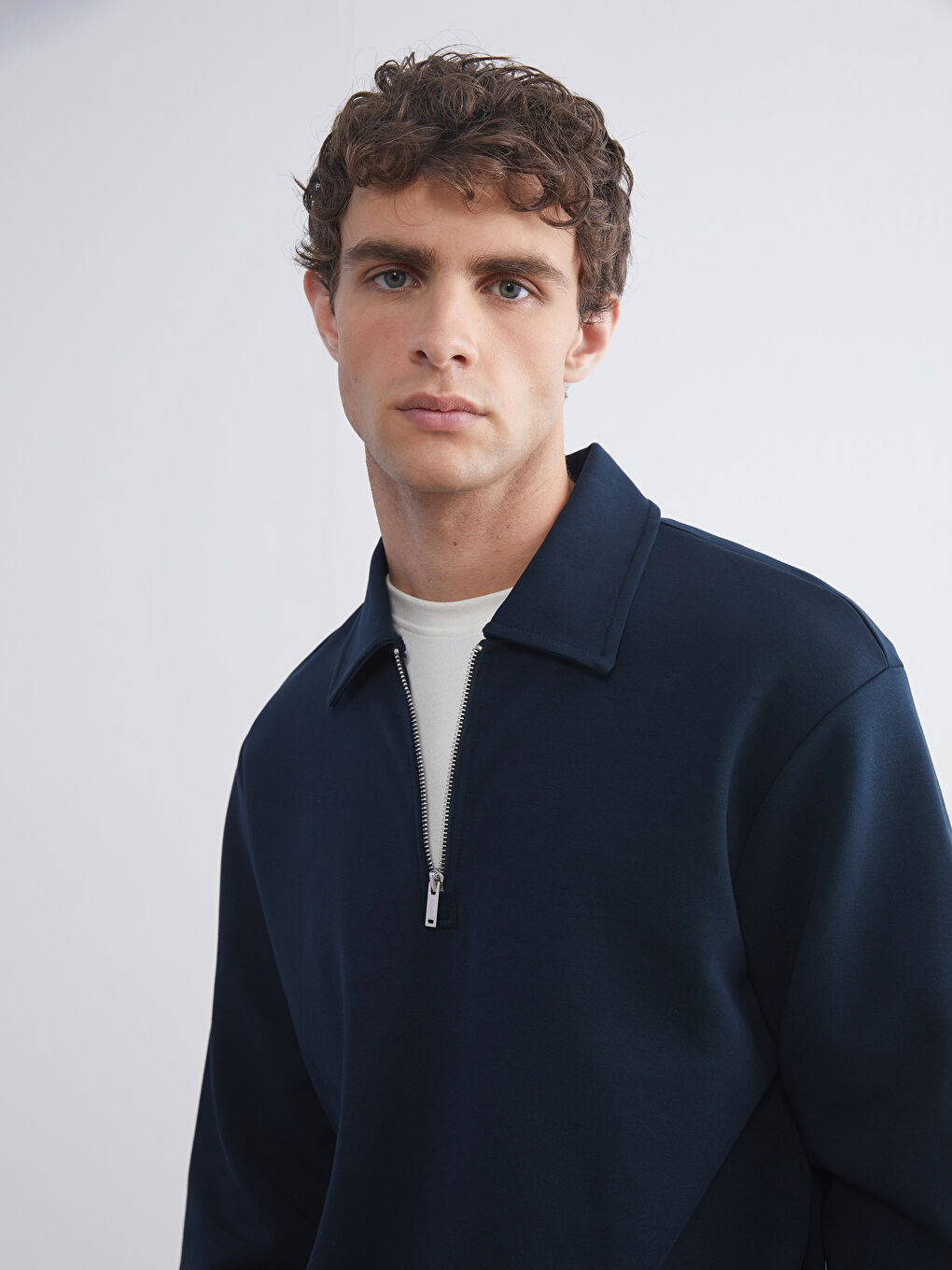 Polo Neck Men's Sweatshirt-2