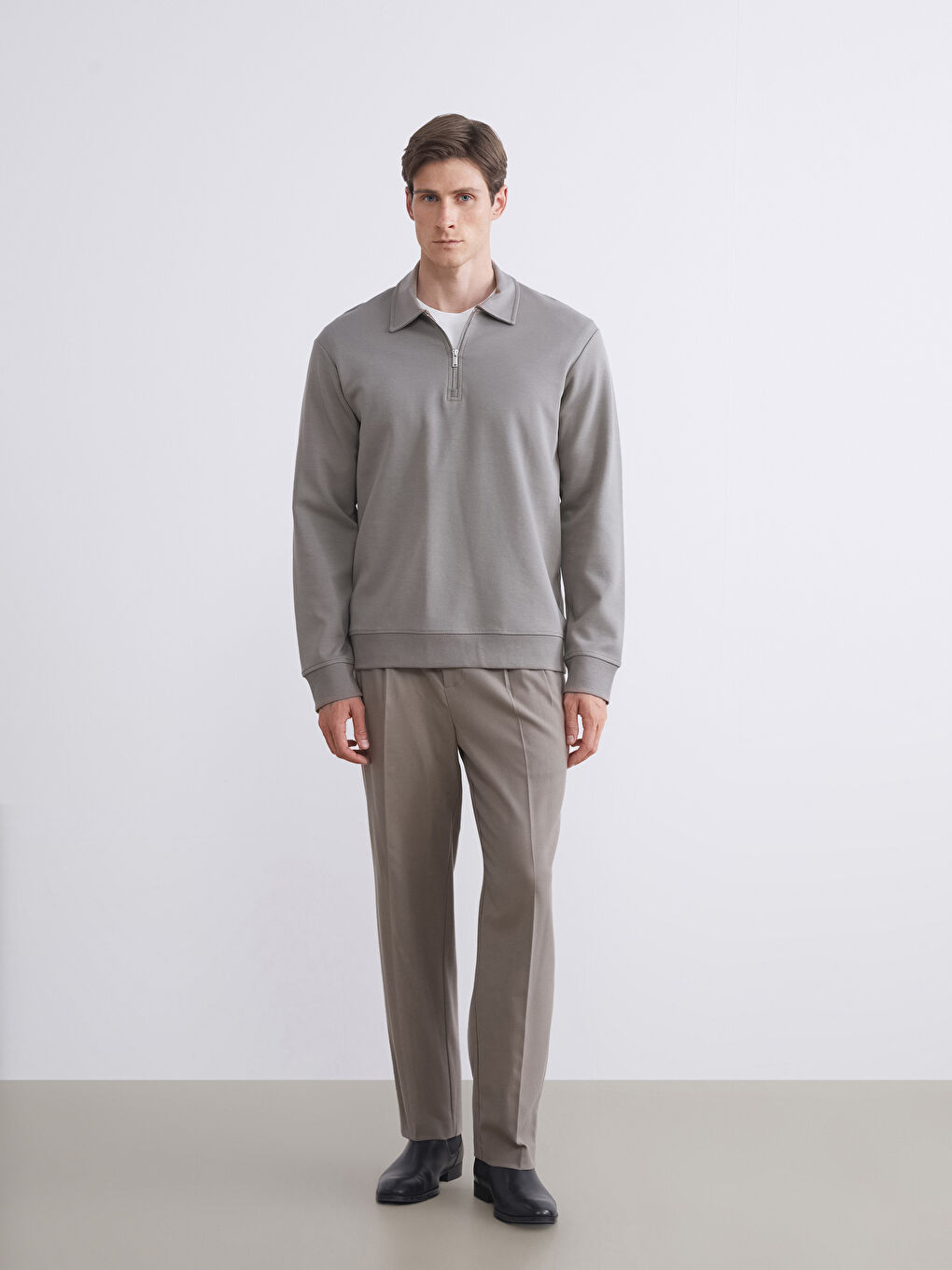 LCW Vision Polo Neck Men's Sweatshirt -W5FS87Z8-GCS