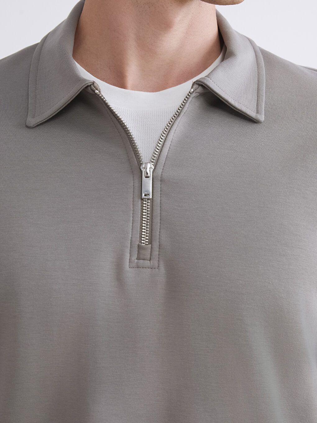 LCW Vision Polo Neck Men's Sweatshirt -W5FS87Z8-GCS