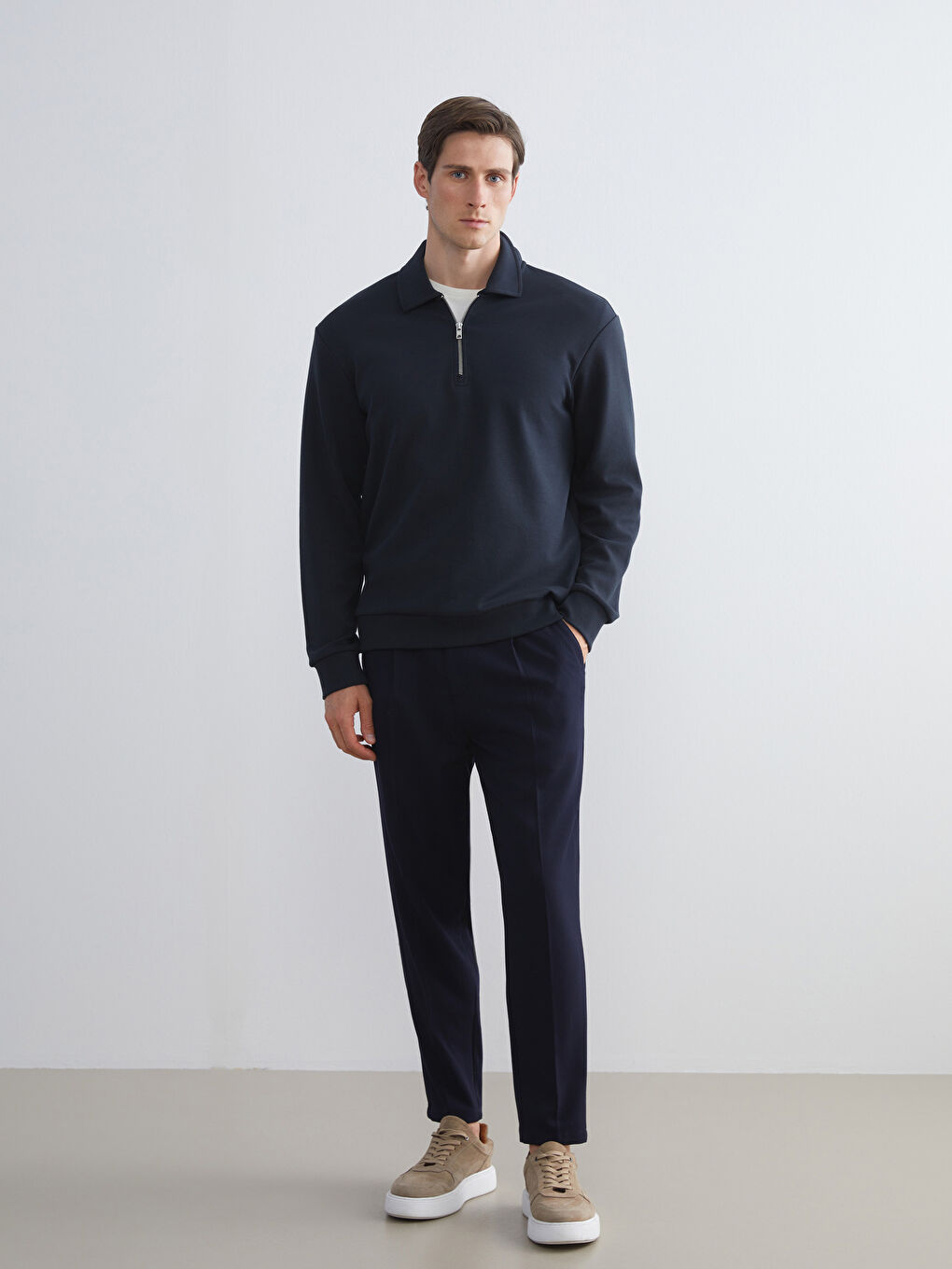 Polo Neck Men's Sweatshirt-1