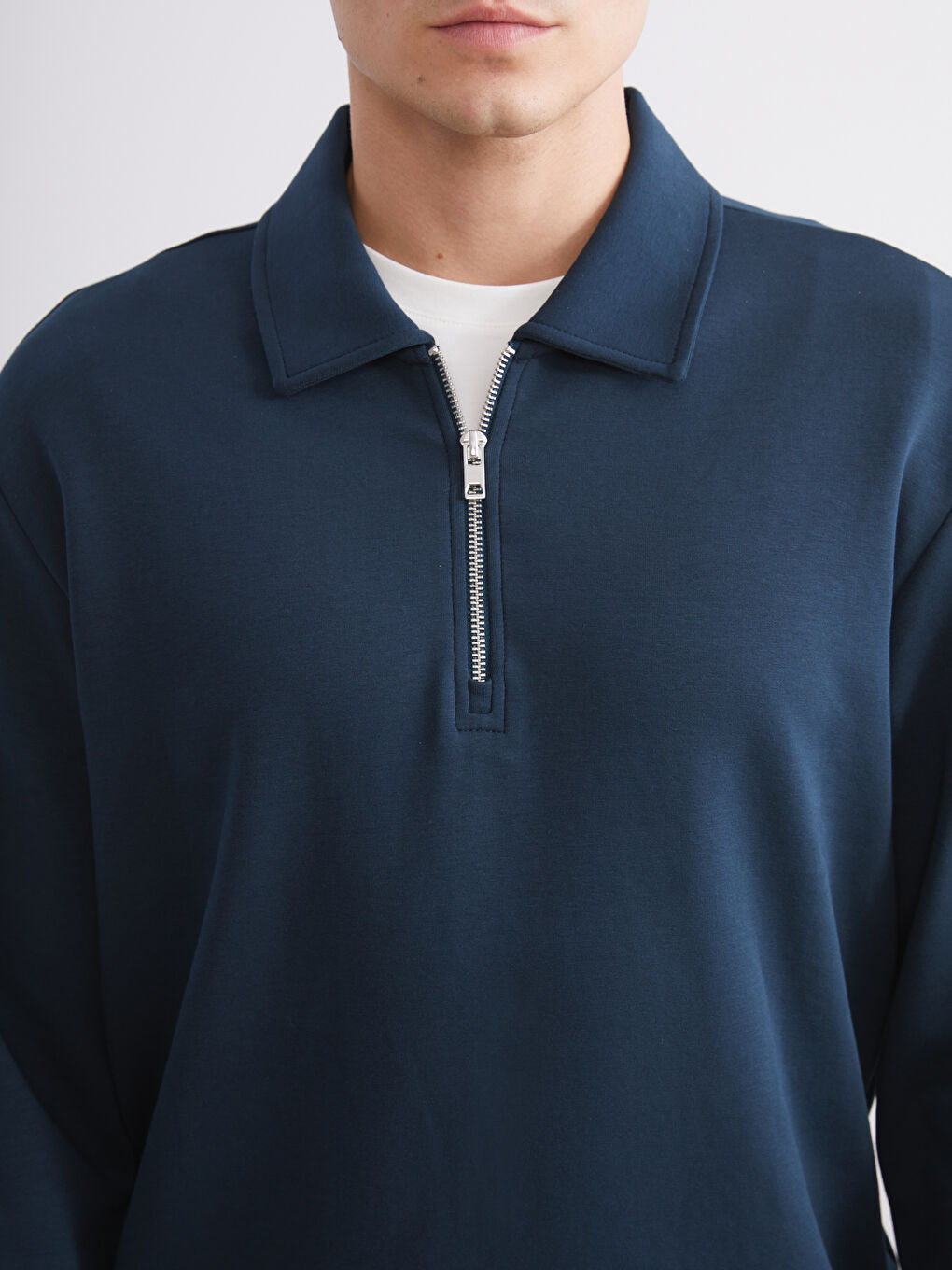 Petrol Polo Yaka Erkek Sweatshirt-2