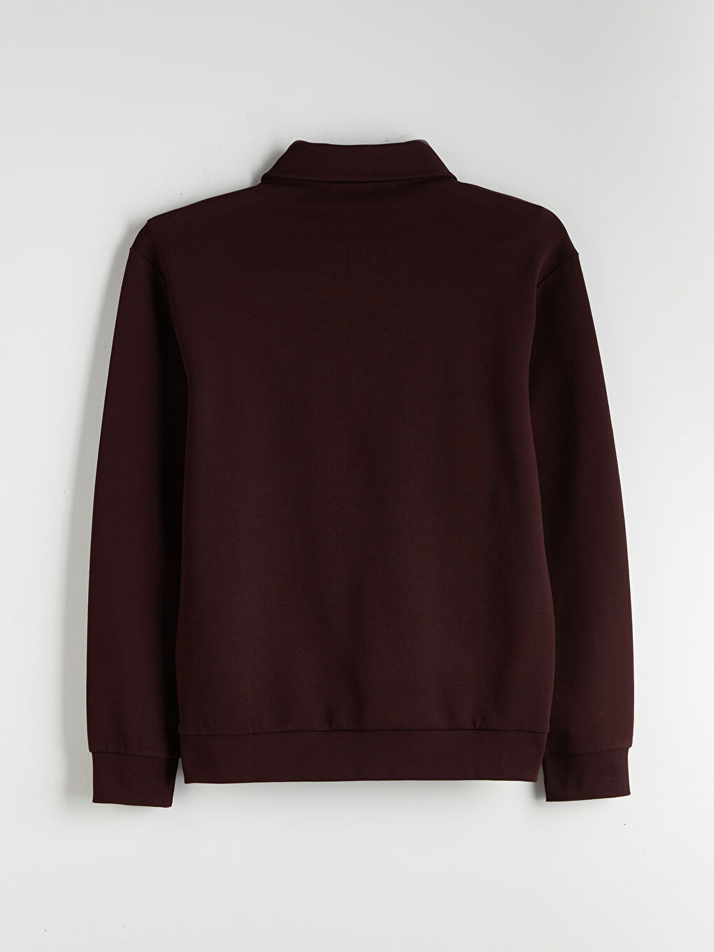 Kahverengi Polo Yaka Erkek Sweatshirt-5