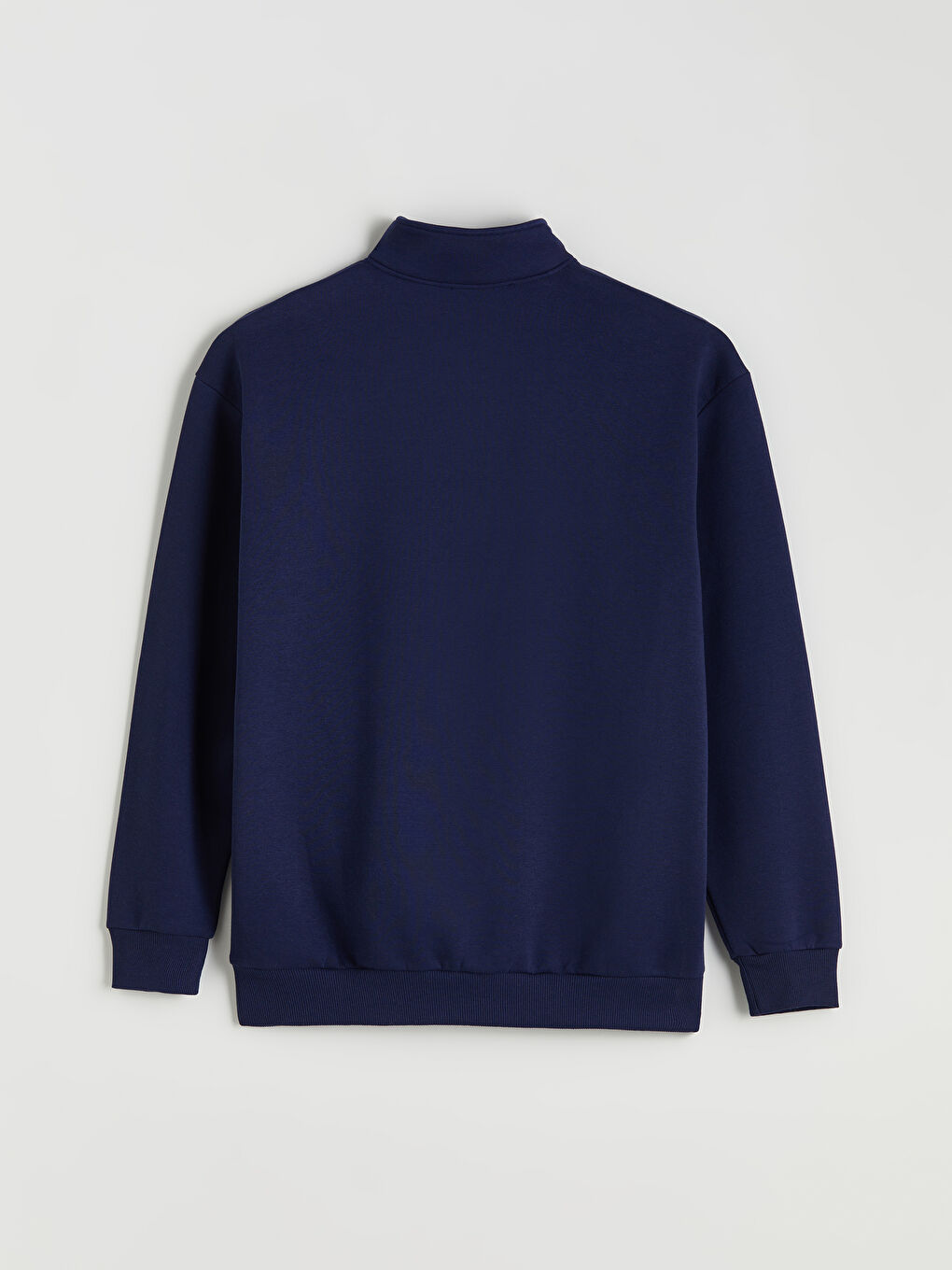 Lacivert Fermuarlı Dik Yaka Uzun Kollu Erkek Sweatshirt-6