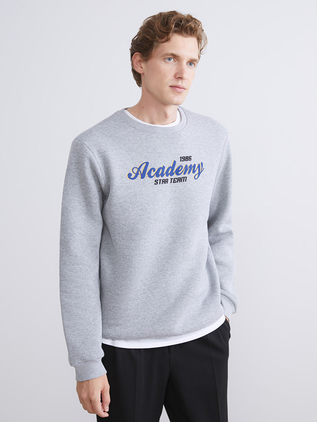 Crew Neck Printed Men's Sweatshirt