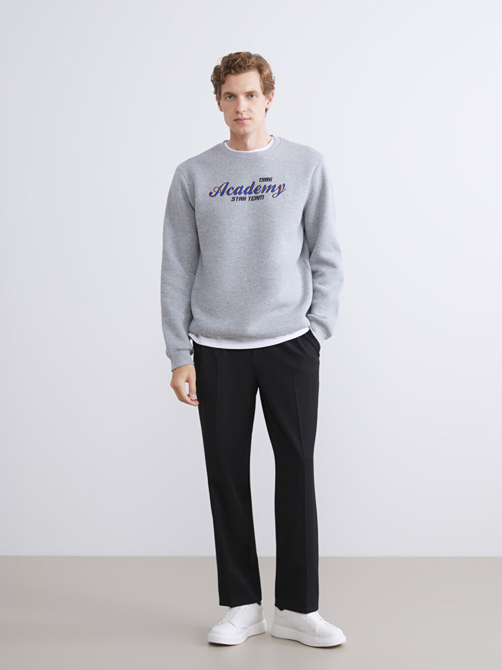 Crew Neck Printed Men's Sweatshirt-1